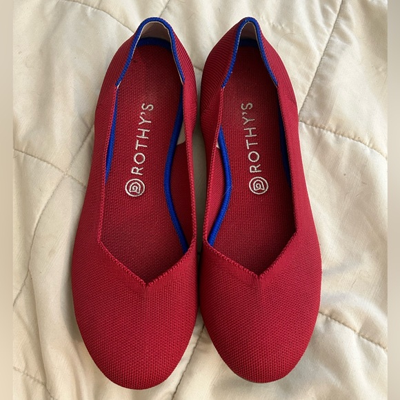 Rothy’s The Flat Bright Red worn once inside only - Picture 2 of 12